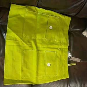 J crew Rihanna skirt in burnished chartreuse NWT size 14
